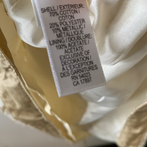 Banana Republic sz 10 Elegant Cream with Gold Metallic Embroidery Skirt euc - Picture 9 of 9